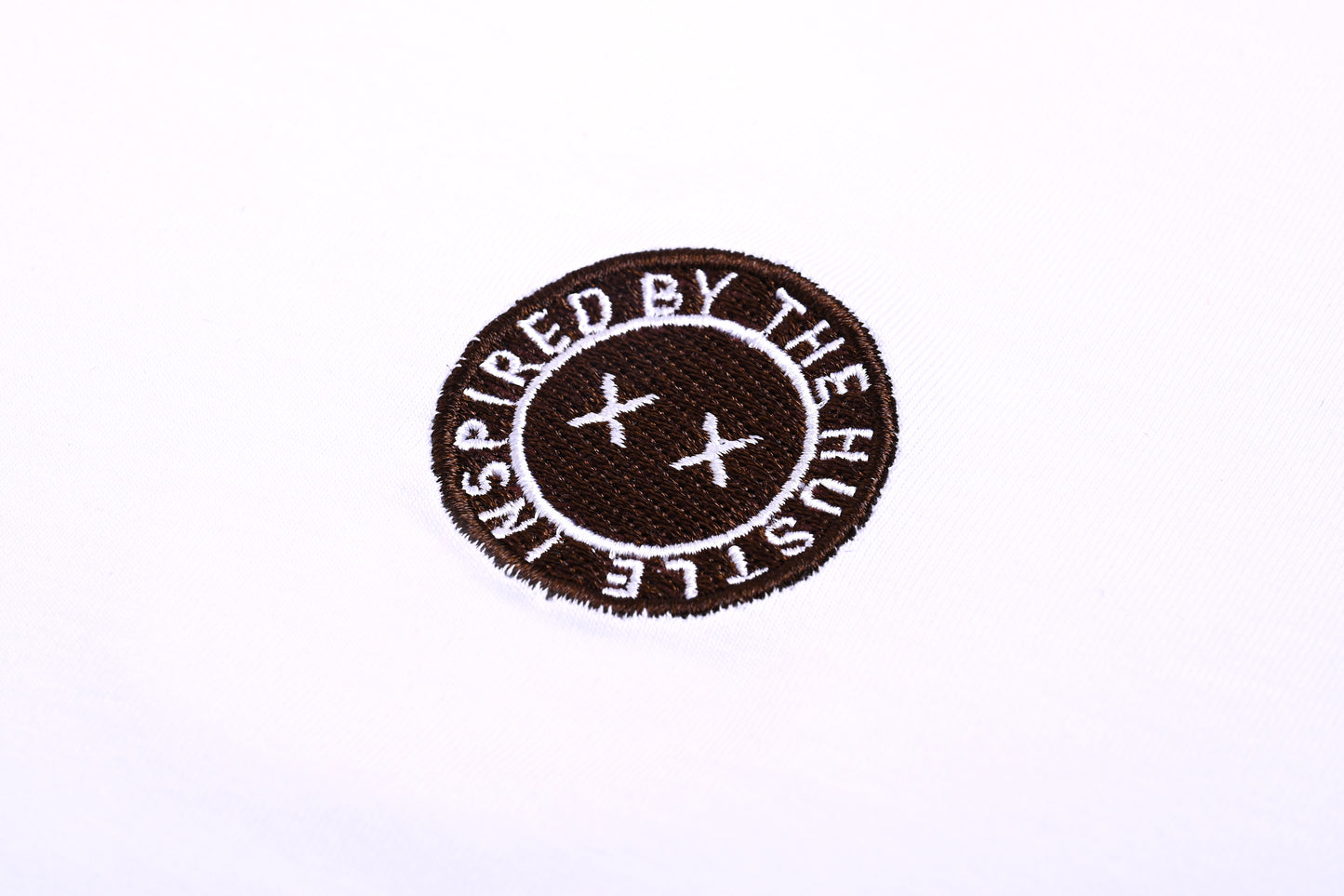 Inspired Badge Essential T-Shirt White/Brown - UndraftedShop