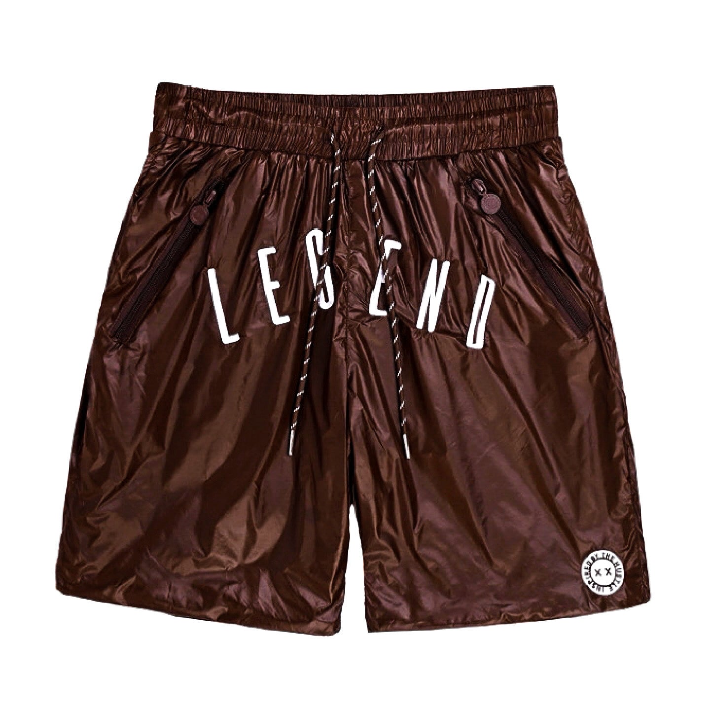 Legend Embroidered Shorts Brown/White* - UndraftedShop