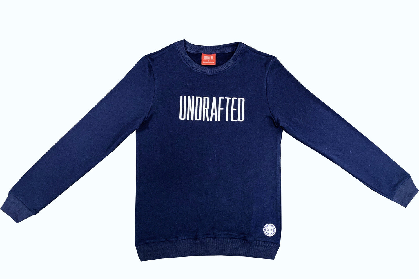 Embroidered Undrafted Sweatshirt Navy Blue/White* - UndraftedShop