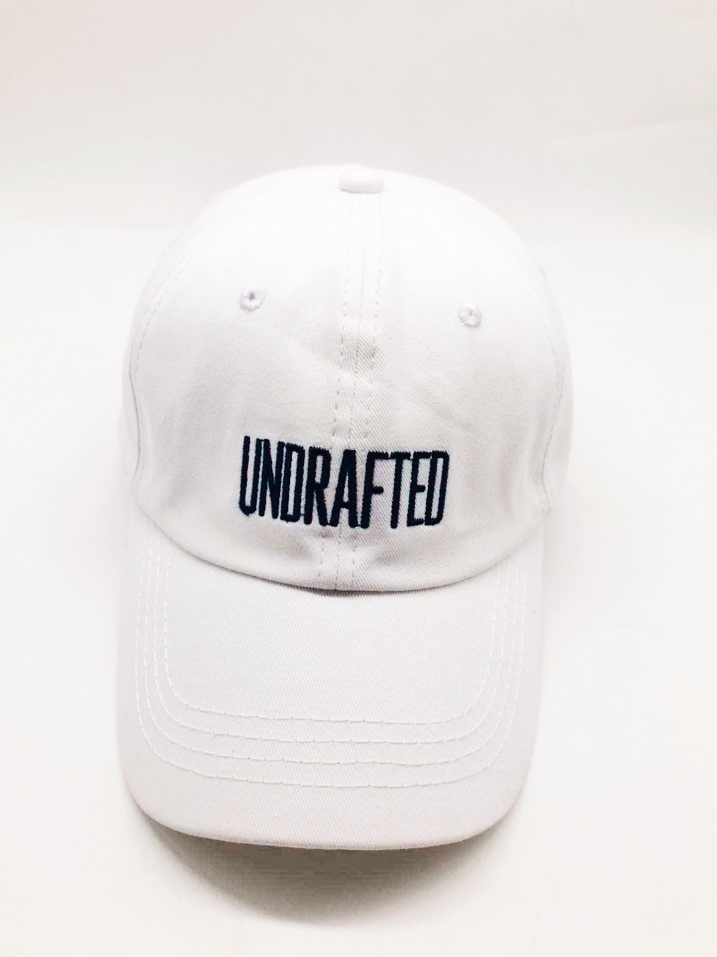 Undrafted Dad Hat - White/Navy Blue - UndraftedShop