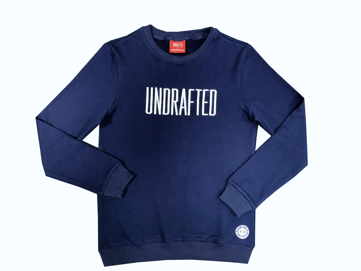 Embroidered Undrafted Sweatshirt Navy Blue/White*