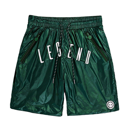 Legend Embroidered Shorts Money Green/White