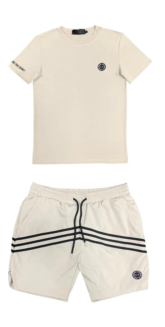 Tan Racer Shorts/Shirt