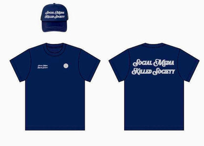 Social Media Killed Society T-Shirt Hoya Blue/Gray/White*