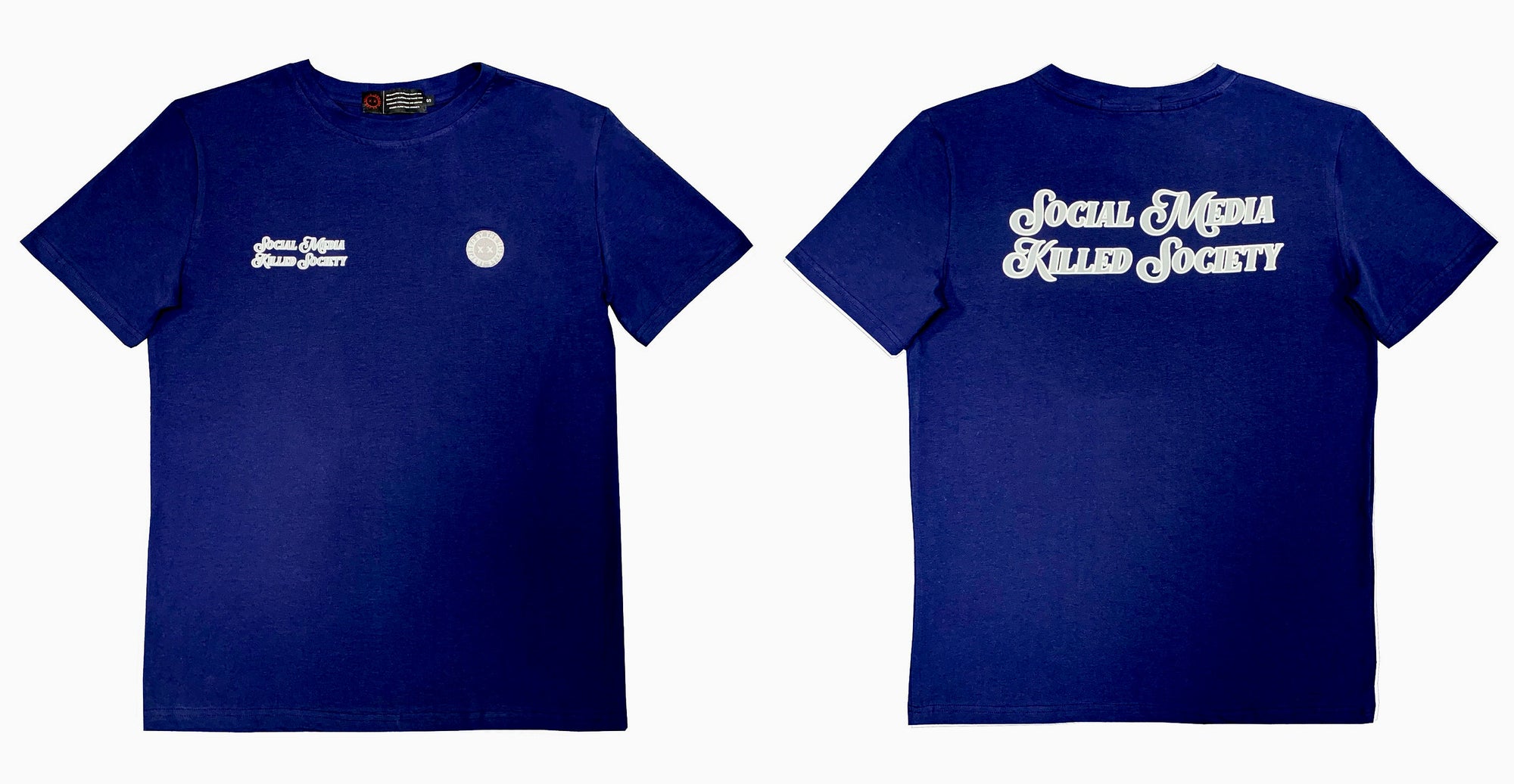 Social Media Killed Society T-Shirt Hoya Blue/Gray/White