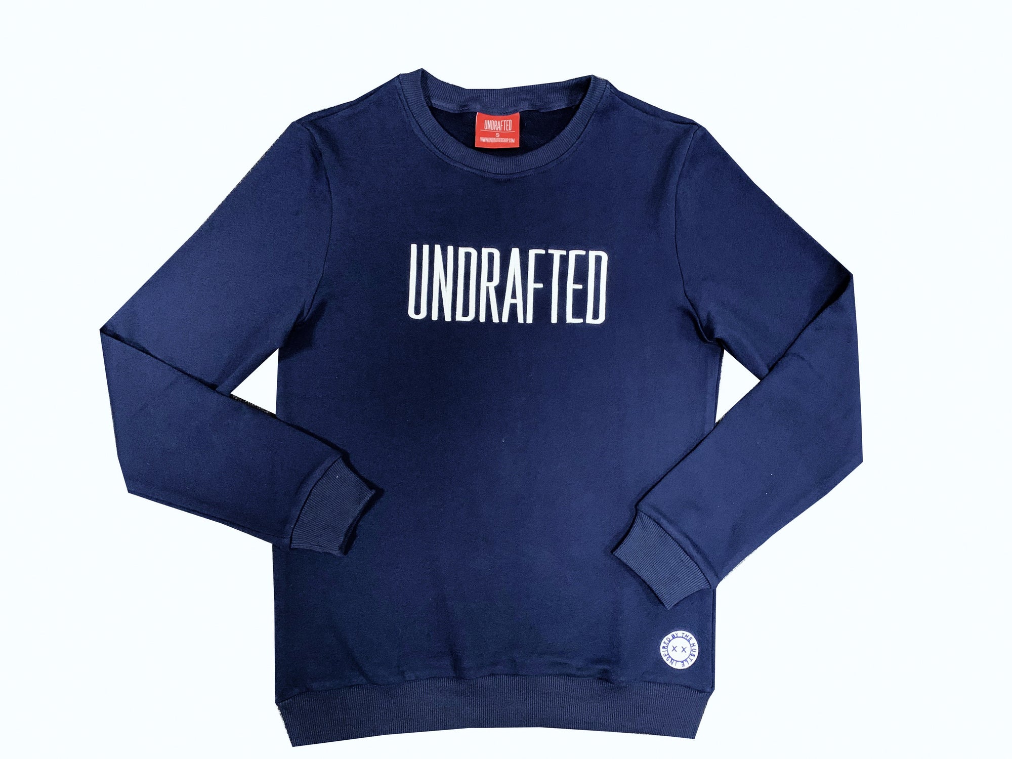 Embroidered Undrafted Sweatshirt Navy Blue/White