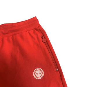 Embroidered Inspired Cotton Shorts Red/White