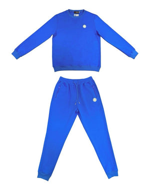 Inspired Crewneck Jogger Set Royal Blue/Off-White