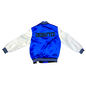 1 of 1 Blue/Black/White Undrafted Letterman Jacket