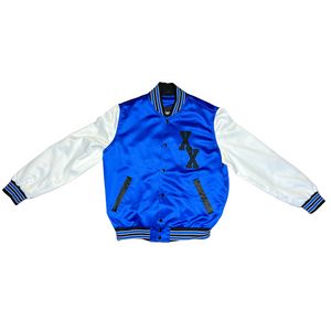 1 of 1 Blue/Black/White Undrafted Letterman Jacket
